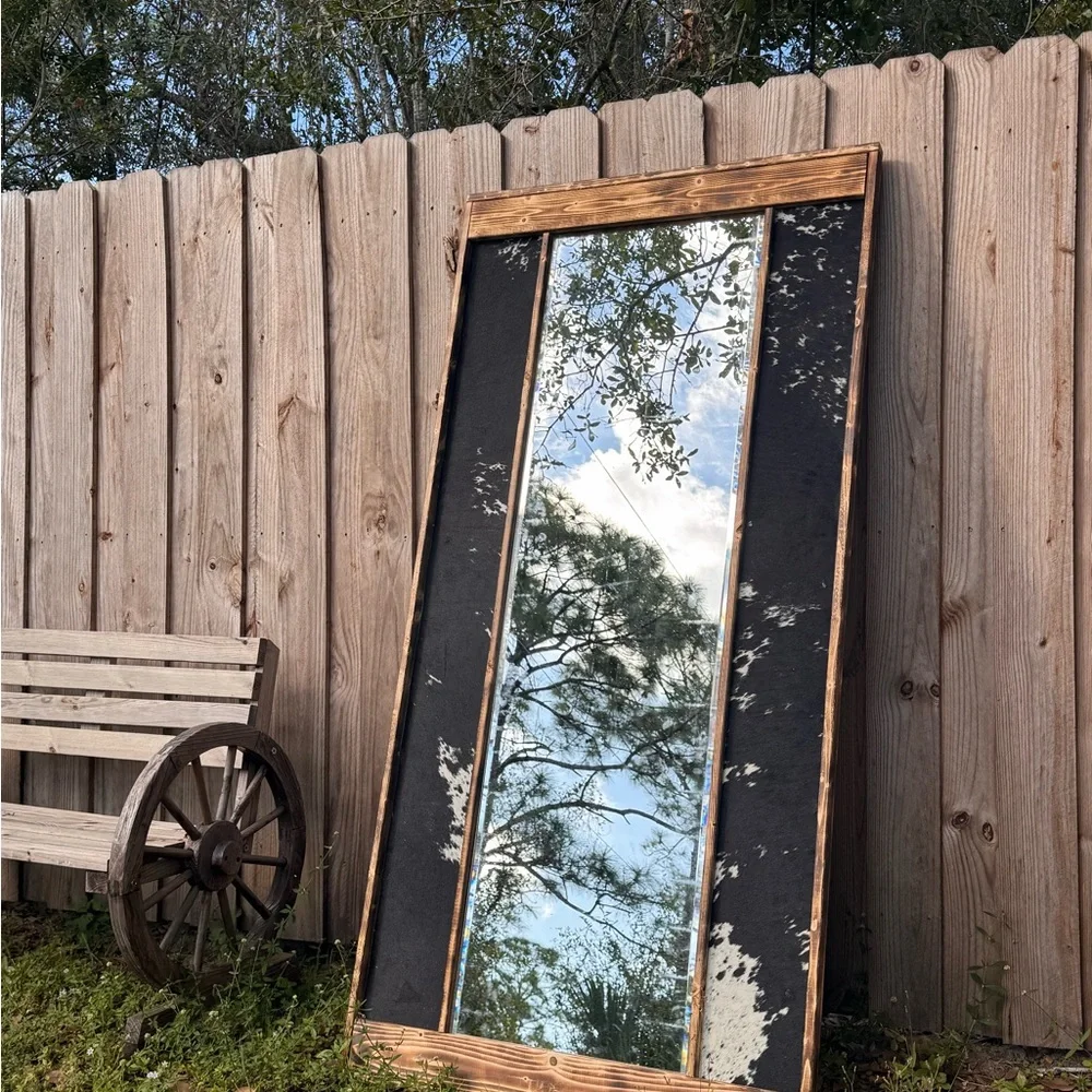 Rustic Brown and Black Wall Mirror
